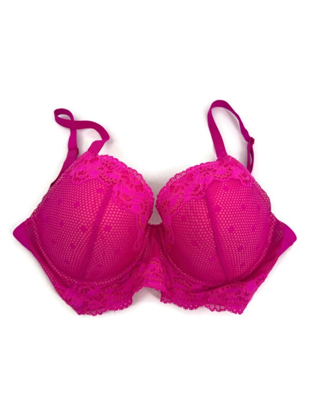 Josie Natori Bra Womens 32DDD Pink Padded Underwire Lace T Shirt Bra‎ RN: 105951